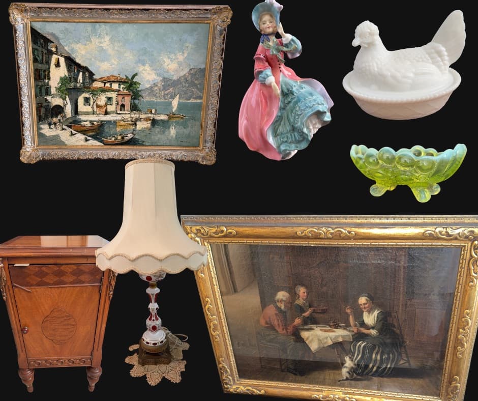 Antique Furniture, Original Art, Royal Doulton, Heywood-Wakefield, Porcelain, Glassware & Decorative Treasures photo 1