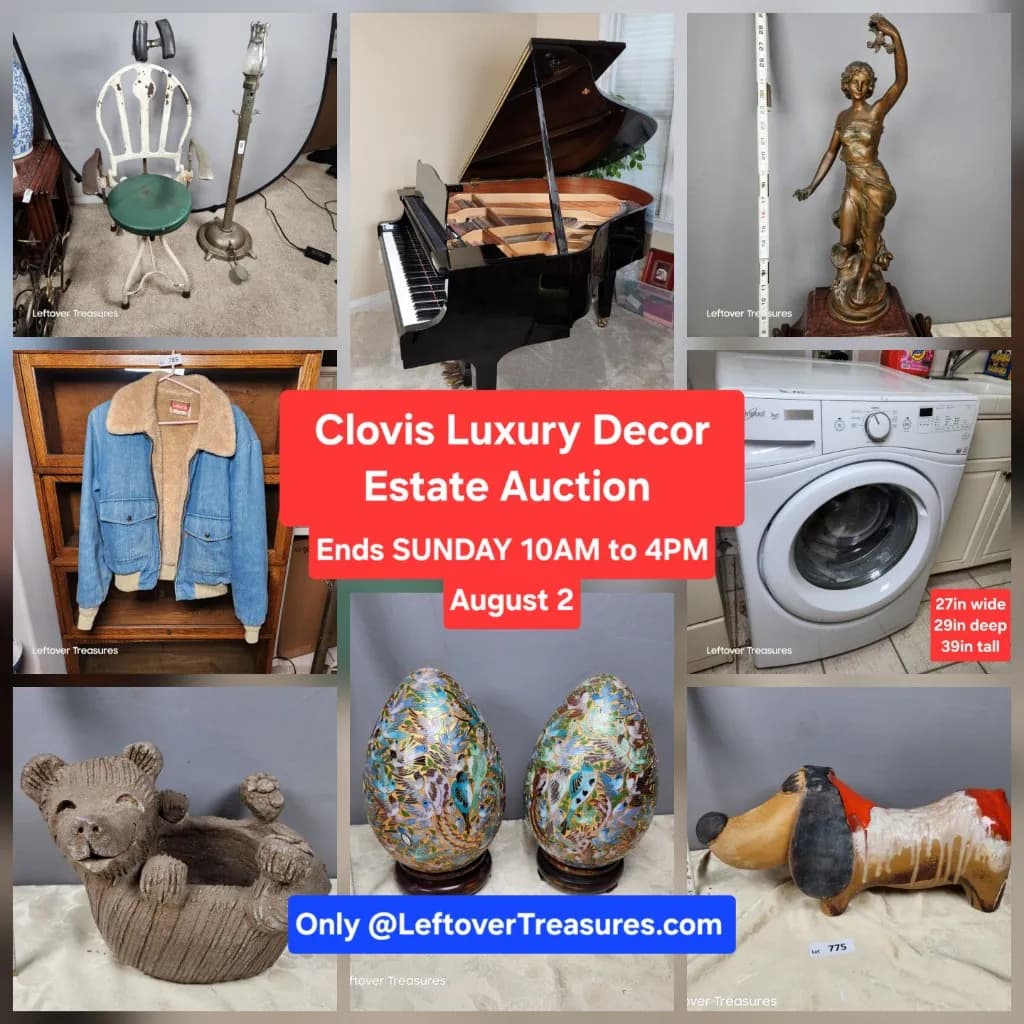 August. 2 - HUGE CLOVIS Luxury Decor ESTATE AUCTION Part 2. 326 Lots. Ends SUNDAY 10a to 4p. Pick up SUN/MON photo 1