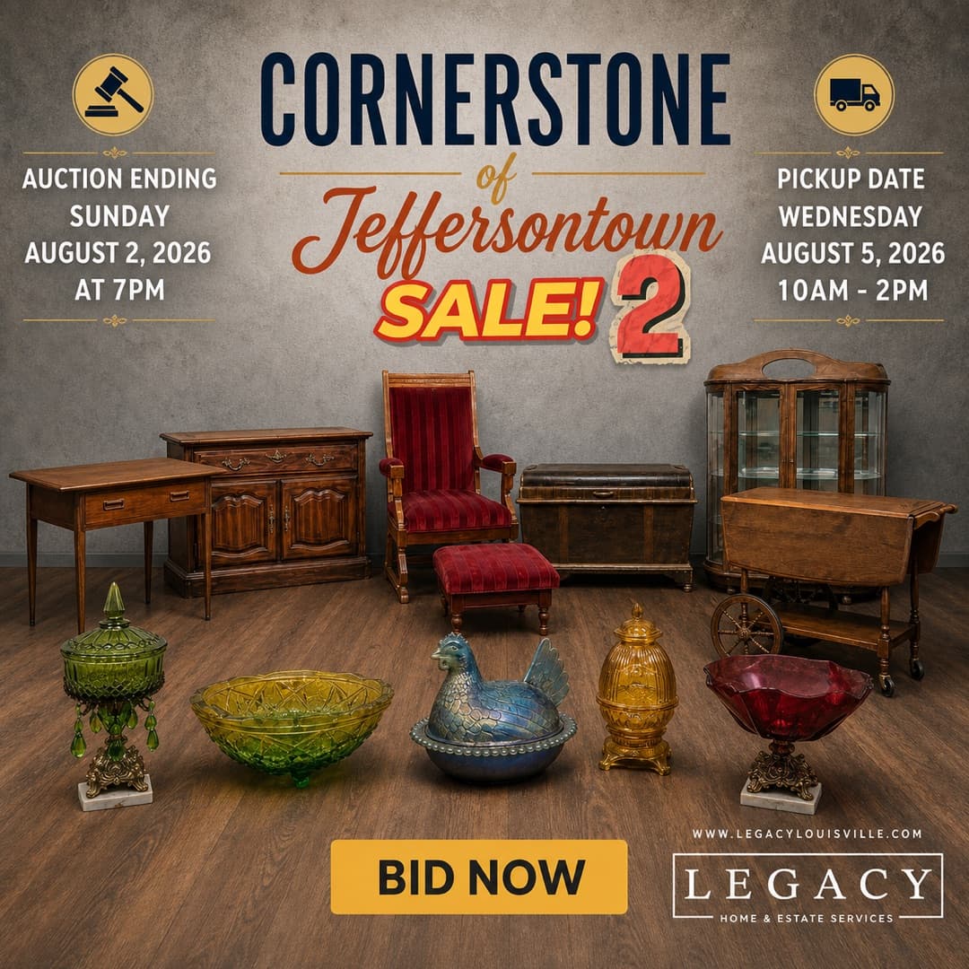 Cornerstone of Jeffersontown Online Auction - Vintage Glass, Fenton, Furniture, Decor & Collectibles photo 1
