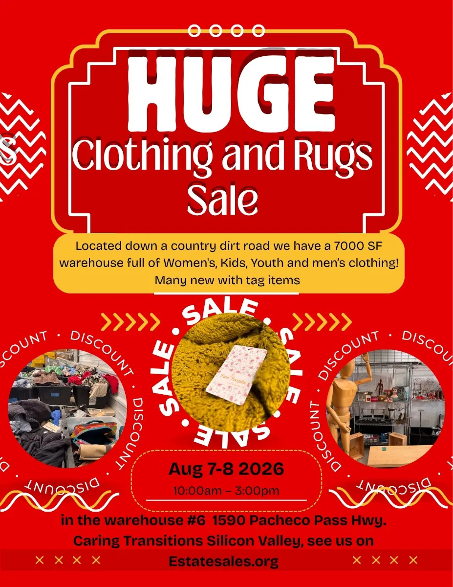 Gilroy warehouse #6 in person Clothing and Rugs bulk sale photo 1