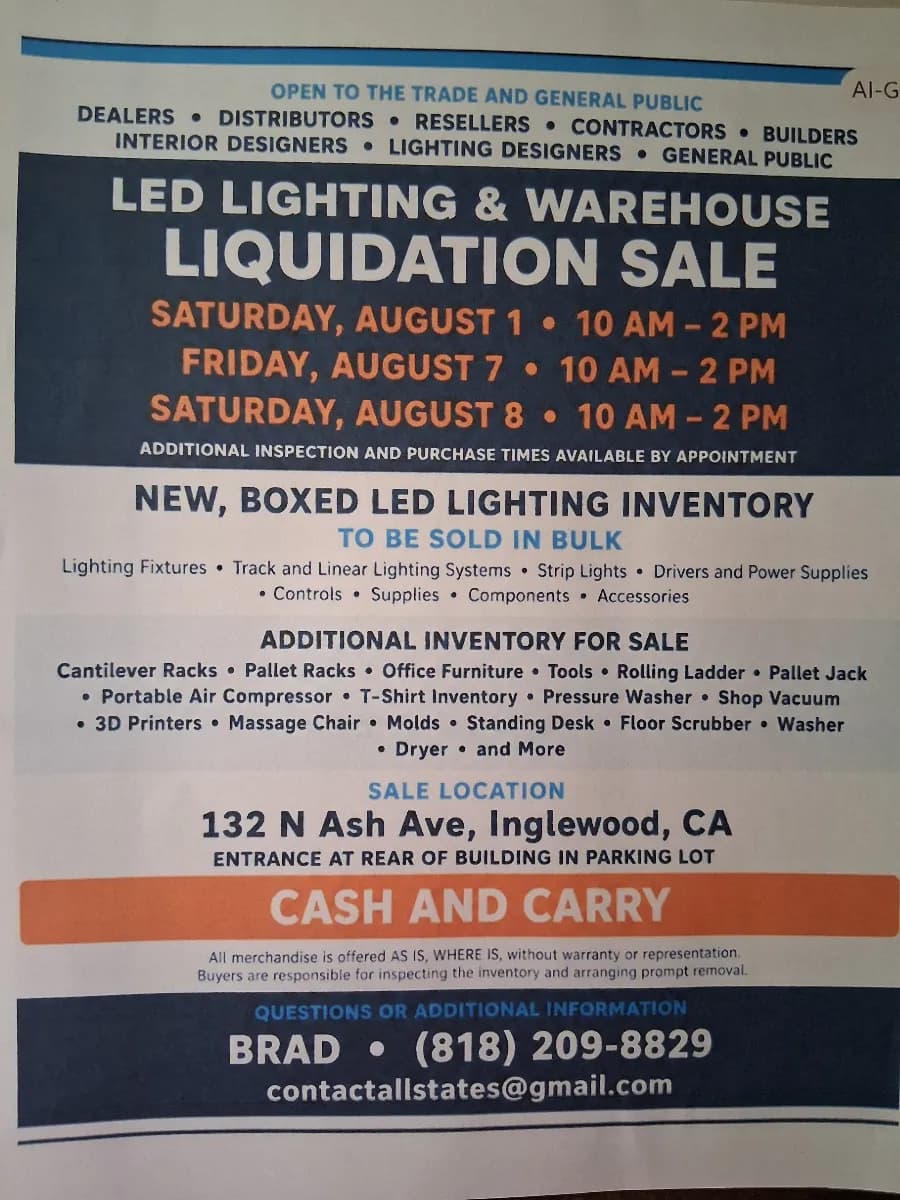 LED LIGHTING CO WAREHOUSE LIQUIDATION SALE photo 1