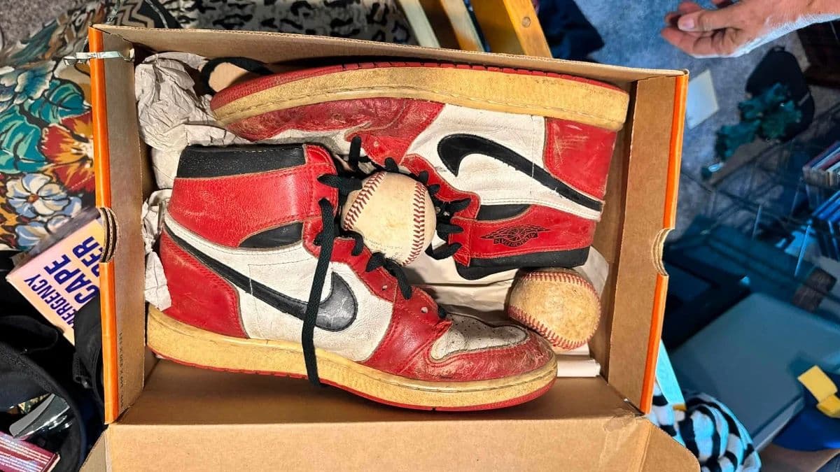 SINCERELY YOURS ESTATE SALE: AIR JORDON 1s, GAMES, BASEBALL CARDS, CAR, LEATHER SOFA, ART, dEPT56 photo 1